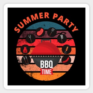 Summer Party BBQ Time Sticker